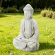 Glitzhome 29.5"H Oversized MGO White Meditating Buddha Statue