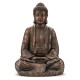 Glitzhome 29.5"H Oversized MGO Bronze Meditating Buddha Statue
