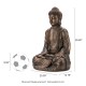 Glitzhome 29.5"H Oversized MGO Bronze Meditating Buddha Statue