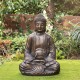Glitzhome 29.5"H Oversized MGO Bronze Meditating Buddha Statue