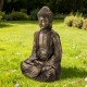 Glitzhome 29.5"H Oversized MGO Bronze Meditating Buddha Statue