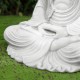 Glitzhome 22.75"H MGO White Meditating Buddha Statue