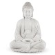Glitzhome 22.75"H MGO White Meditating Buddha Statue