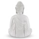 Glitzhome 22.75"H MGO White Meditating Buddha Statue