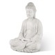 Glitzhome 22.75"H MGO White Meditating Buddha Statue
