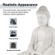 Glitzhome 22.75"H MGO White Meditating Buddha Statue