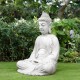 Glitzhome 22.75"H MGO White Meditating Buddha Statue