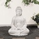 Glitzhome 22.75"H MGO White Meditating Buddha Statue