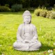 Glitzhome 22.75"H MGO White Meditating Buddha Statue