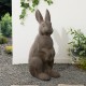 Glitzhome 28"H MGO Oversized Bronze Standing Rabbit Statue