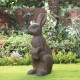 Glitzhome 28"H MGO Oversized Bronze Standing Rabbit Statue