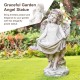 Glitzhome 21"H MGO Angel Garden Statue with Birdfeeder