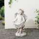 Glitzhome 21"H MGO Angel Garden Statue with Birdfeeder