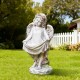 Glitzhome 21"H MGO Angel Garden Statue with Birdfeeder