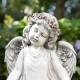 Glitzhome 21"H MGO Angel Garden Statue with Birdfeeder