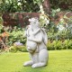 Glitzhome 17"H MGO Hugging Mom and Baby Rabbit Statue
