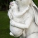 Glitzhome 17"H MGO Hugging Mom and Baby Rabbit Statue