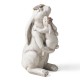 Glitzhome 17"H MGO Hugging Mom and Baby Rabbit Statue