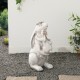 Glitzhome 17"H MGO Hugging Mom and Baby Rabbit Statue