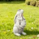 Glitzhome 17"H MGO Hugging Mom and Baby Rabbit Statue