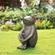 Glitzhome 12"H Resin Bronze Squatting Frog Statue