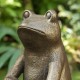 Glitzhome 12"H Resin Bronze Squatting Frog Statue