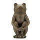 Glitzhome 12"H Resin Bronze Squatting Frog Statue