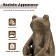 Glitzhome 12"H Resin Bronze Squatting Frog Statue