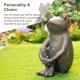 Glitzhome 12"H Resin Bronze Squatting Frog Statue