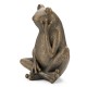 Glitzhome 12"H Resin Bronze Sitting Frog Statue