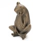 Glitzhome 12"H Resin Bronze Sitting Frog Statue