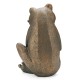 Glitzhome 12"H Resin Bronze Sitting Frog Statue