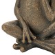 Glitzhome 12"H Resin Bronze Sitting Frog Statue