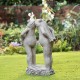 Glitzhome 15.25"H Resin Two Kissing Frog Statue