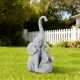 Glitzhome 18.25"H Resin Mother and Baby Elephant Statue