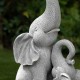 Glitzhome 18.25"H Resin Mother and Baby Elephant Statue
