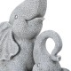 Glitzhome 18.25"H Resin Mother and Baby Elephant Statue