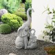Glitzhome 18.25"H Resin Mother and Baby Elephant Statue