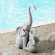 Glitzhome 18.25"H Resin Mother and Baby Elephant Statue