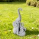 Glitzhome 18.25"H Resin Mother and Baby Elephant Statue