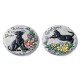 Glitzhome 10"D Set of 2 Cement Cat and Dog Textured Stepping Stones