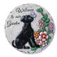 Glitzhome 10"D Set of 2 Cement Cat and Dog Textured Stepping Stones