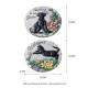 Glitzhome 10"D Set of 2 Cement Cat and Dog Textured Stepping Stones