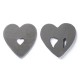 Glitzhome 10"D Set of 2 Cement Heart Shaped Paw Prints and Dog Memory Stepping Stones