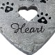 Glitzhome 10"D Set of 2 Cement Heart Shaped Paw Prints and Dog Memory Stepping Stones