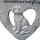 Glitzhome 10"D Set of 2 Cement Heart Shaped Paw Prints and Dog Memory Stepping Stones