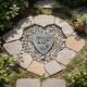 Glitzhome 10"D Set of 2 Cement Heart Shaped Paw Prints and Dog Memory Stepping Stones