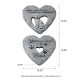 Glitzhome 10"D Set of 2 Cement Heart Shaped Paw Prints and Dog Memory Stepping Stones