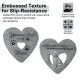 Glitzhome 10"D Set of 2 Cement Heart Shaped Paw Prints and Dog Memory Stepping Stones