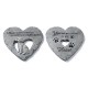 Glitzhome 10"D Set of 2 Cement Heart Shaped Paw Prints and Dog Memory Stepping Stones